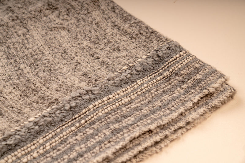 gray and natural baby alpaca shawl made in peru