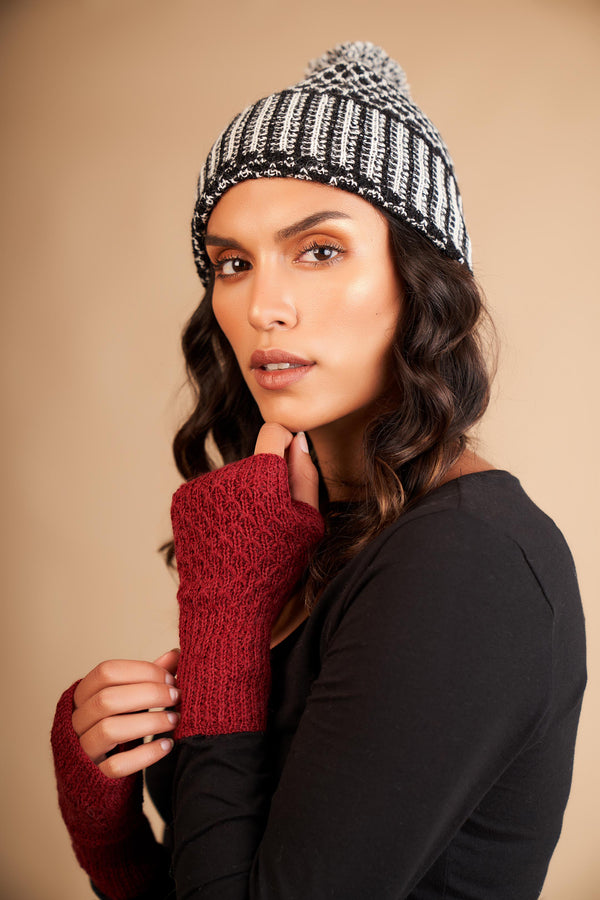 Nogal Beanie Hat with Pompom